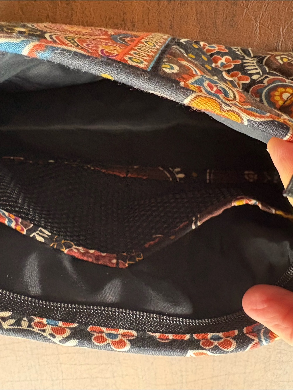 Vera Bradley Brown/Multi Paisley Quilted Makeup Bag - Picture 4 of 7